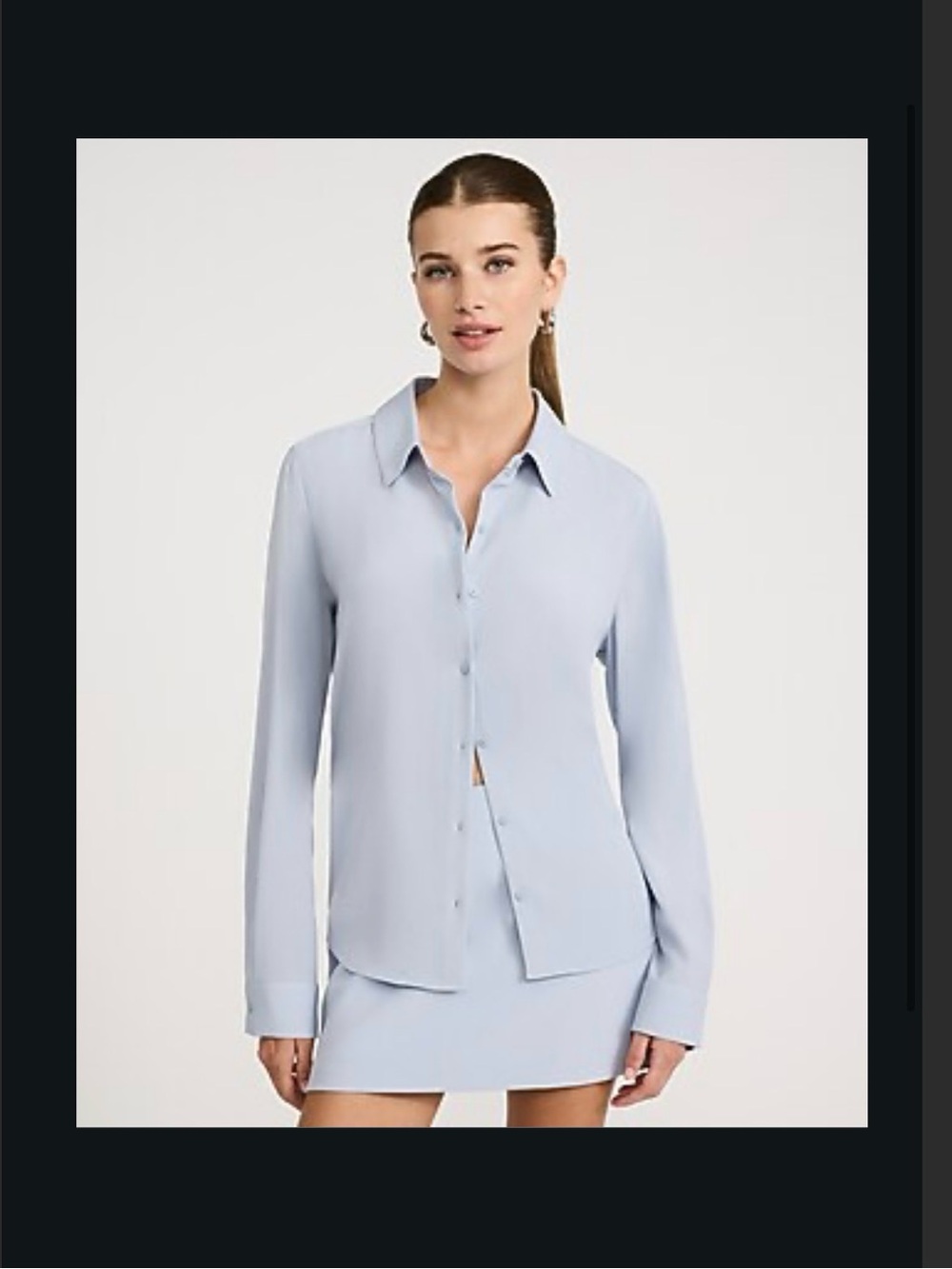 Express Silky Portofino Shirt in Light Blue